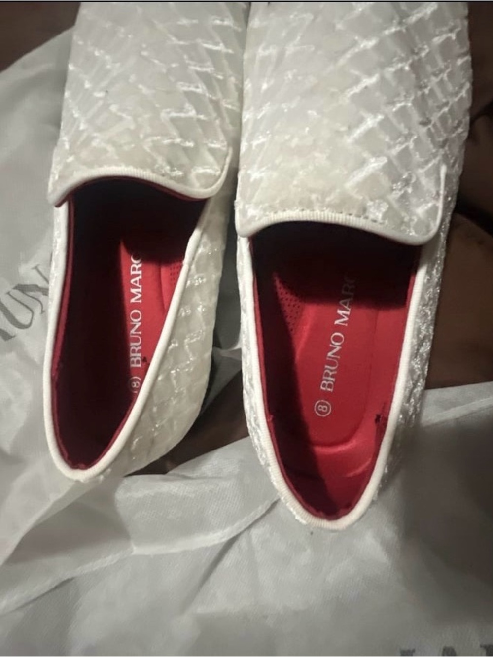 men White Quilted Slip-On Loafers